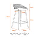 Ver imagem 2 de Kit 2 Banquetas Polipropileno e Aço Mônaco Média Espresso Móveis