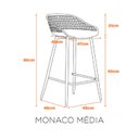 Ver imagem 2 de Kit 2 Banquetas Polipropileno e Aço Mônaco Média Espresso Móveis Preto