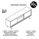 Ver imagem 6 de Rack Atlas com Portas de Correr para Tv até 70" Ideal para Sala Pequena:cinamomo e Off White