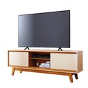 Ver imagem 4 de Rack Atlas com Portas de Correr para Tv até 70" Ideal para Sala Pequena:cinamomo e Off White