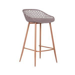 Banqueta Polipropileno e Aço Mônaco Média Espresso Móveis