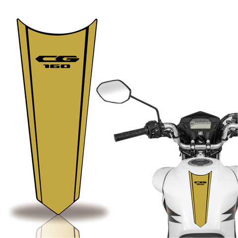Adesivo Faixa Gravata Tanque Moto Cg 160 150 Titan Fan Cobra Motoparts 160 Dourado