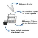 Ver imagem 4 de Gira Grill Inox c/ 3 Espetos Tridente + Espeto Grelha Pratic