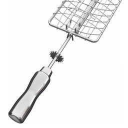 Gira Grill Inox c/ 3 Espetos Tridente + Espeto Grelha Pratic - 9