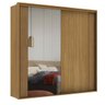 Guarda Roupa Casal 2 Portas Mdf Ripado com Espelho Imperium Belmax:freijó - 4