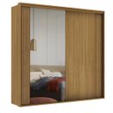 Ver imagem 4 de Guarda Roupa Casal 2 Portas Mdf Ripado com Espelho Imperium Belmax:freijó
