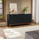 Ver imagem 1 de Aparador Kappesberg 4 Portas 3d Preto Fosco 180cm