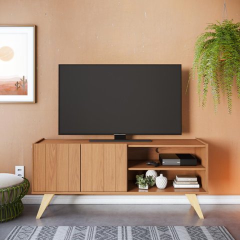 Rack para TV até 50 Polegadas 2 Portas Space Freijo Colibri Home
