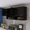 Ver imagem 6 de Armário Suspenso Multiuso Parede 2 Nichos Lavanderia Produtos ClickForte Armário Multiuso Preto