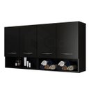 Ver imagem 1 de Armário Suspenso Multiuso Parede 2 Nichos Lavanderia Produtos ClickForte Armário Multiuso Preto