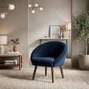Ver imagem 1 de Poltrona Decorativa para Sala de Jantar Tecido Veludo Premium Estrutura Resistente Pés Palito