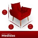 Ver imagem 3 de Kit 2 Poltronas Decorativa Paola Pes Palito Suede Vermelho