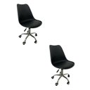 Ver imagem 1 de Kit 2 Cadeiras Escritório Secretaria Decorativa Eames Chicago Preto