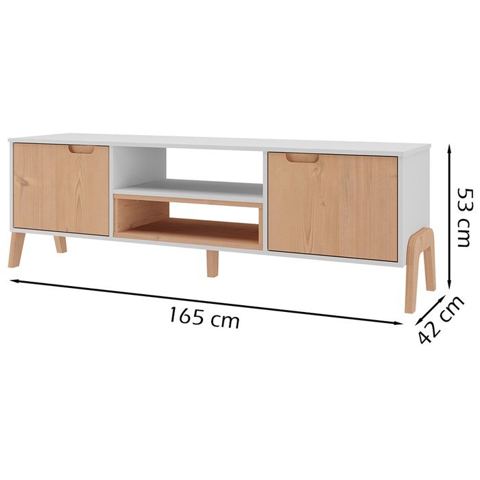 Rack Para TV 50 Polegadas 2 Portas BF1013 Branco Pinus HEC | MadeiraMadeira