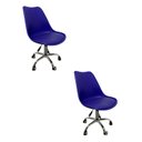 Ver imagem 1 de Kit 2 Cadeiras Escritório Secretaria Decorativa Eames Chicago