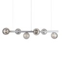 Ver imagem 1 de Lustre Pendente Figo Prata - 6 Globos Esfera de Vidro Fumê