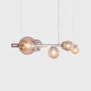 Ver imagem 2 de Lustre Pendente Figo Prata - 6 Globos Esfera de Vidro Fumê