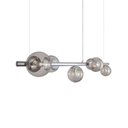 Ver imagem 3 de Lustre Pendente Figo Prata - 6 Globos Esfera de Vidro Fumê