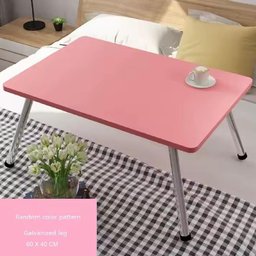 Mesa Notebook Rosa Dobravel Portatil Base em Madeira Apoio Multiuso para Cama Sofa Estudos Home Offi - 4