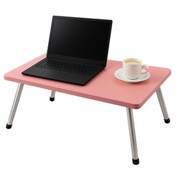 Mesa Notebook Rosa Dobravel Portatil Base em Madeira Apoio Multiuso para Cama Sofa Estudos Home Offi - 1