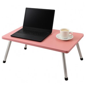 Mesa Notebook Rosa Dobravel Portatil Base em Madeira Apoio Multiuso para Cama Sofa Estudos Home Offi