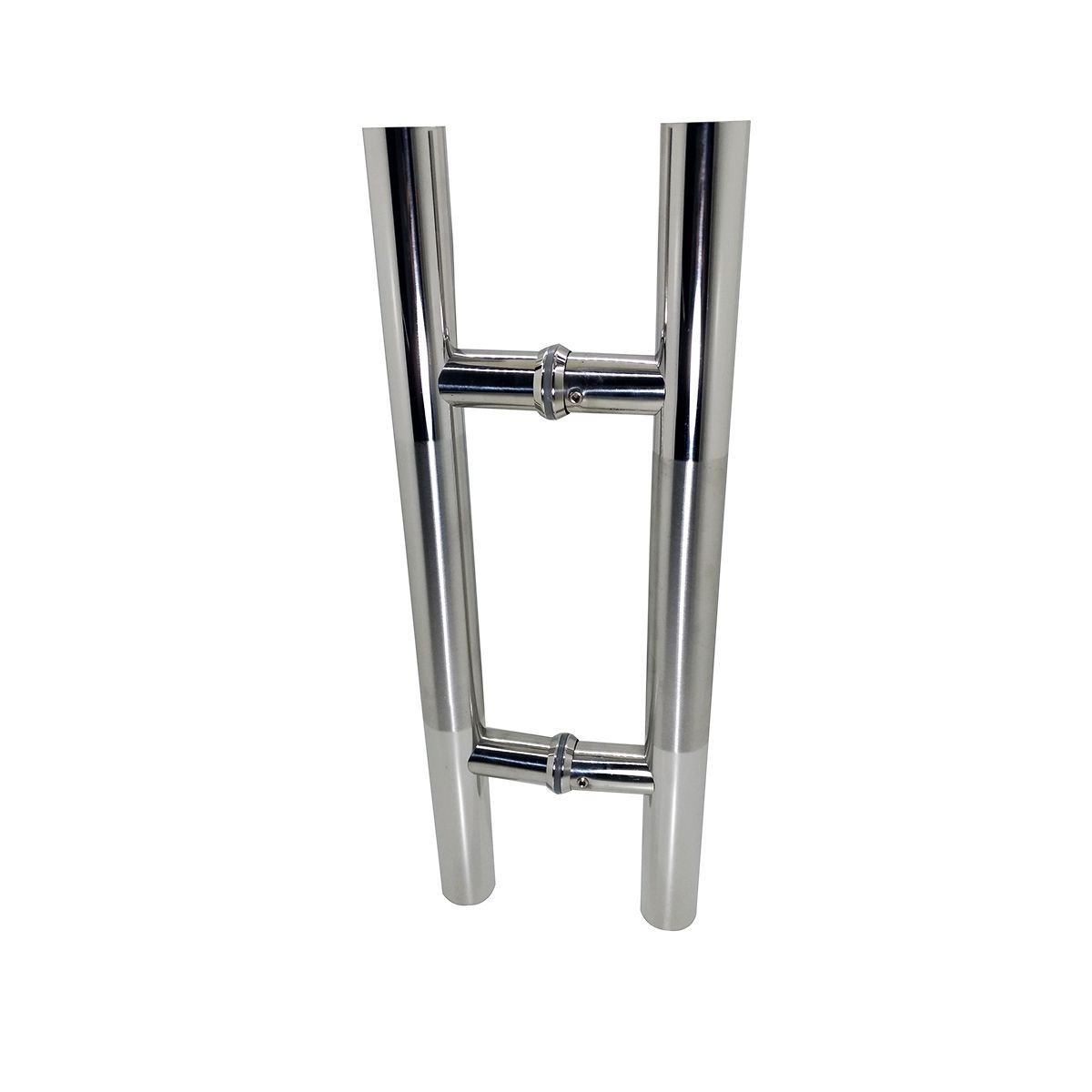 Puxador H 40 Cm Inox Cromado Porta Vidro Pivotante Tubular