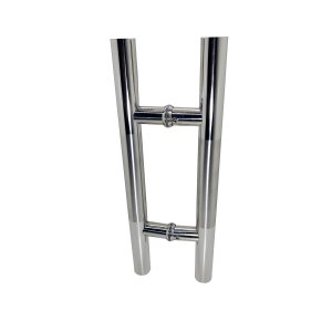 Puxador H 40 Cm Inox Cromado Porta Vidro Pivotante Tubular