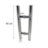 Puxador H 40 Cm Inox Cromado Porta Vidro Pivotante Tubular - 9