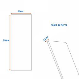 Folha de Porta Madeira Lisa 210x80cm Espessura 3,5cm MGM - 3