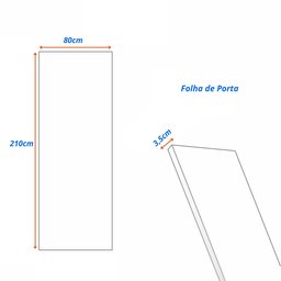 Folha de Porta Madeira Lisa 210x80cm Espessura 3,5cm MGM Branco - 3 Folha de Porta Madeira Lisa 210x80cm Espessura 3,5cm MGM Branco - 3