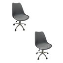 Ver imagem 1 de Kit 2 Cadeiras Escritório Secretaria Decorativa Eames Chicago Cinza