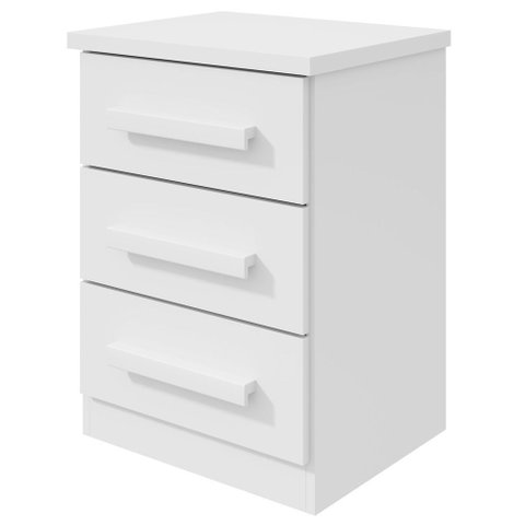 Mesa de Cabeceira 3 Gavetas Baiao - Lp - Rei de Casa Branco