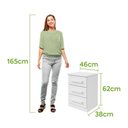 Ver imagem 2 de Mesa de Cabeceira 3 Gavetas Baiao - Lp - Rei de Casa Branco