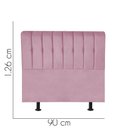 Ver imagem 2 de Cabeceira Estofada Kiara 90cm Solteiro para Cama Box Quarto Suede Rosa Bebê - Ahazzo Móveis
