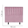Cabeceira Estofada Kiara 90cm Solteiro para Cama Box Quarto Suede Rosa Bebê - Ahazzo Móveis - 2