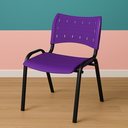 Ver imagem 3 de Kit 8 Cadeiras Iso Fixa Empilhável Escola Igreja Salão:roxo