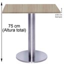 Ver imagem 6 de Mesa Beta Big Inox 75 Cm (alt) Disco Redondo Tampo Mdp Quadrado 70 Cm (larg) X 2,50 Cm (alt)