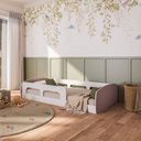 Ver imagem 2 de Cama Solteiro Jardim com Protecao Montessoriana Branco/Rosa