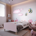Ver imagem 1 de Cama Solteiro Jardim com Protecao Montessoriana Branco/Rosa
