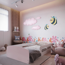Ver imagem 2 de Cama Solteiro Jardim com Protecao Montessoriana Branco/Rosa