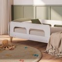 Ver mais imagens de Cama Montessoriana Solteiro Jardim com Protecao Branco/Fumê