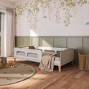 Ver imagem 1 de Cama Montessoriana Solteiro Jardim com Protecao Branco/Fumê