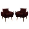 Kit 2 Poltrona Decorativa Sala de Estar Escritório Quarto Prime Cor: Marsala - 1