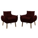 Ver imagem 1 de Kit 2 Poltrona Decorativa Sala de Estar Escritório Quarto Prime Cor: Marsala