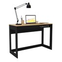 Ver imagem 2 de Escrivaninha Mesa Escritório Rocklin 1 Gaveta 1 Nicho 110cm Preto e Aveiro