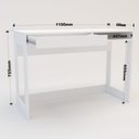 Ver imagem 3 de Escrivaninha Mesa Escritório Rocklin 1 Gaveta 1 Nicho 110cm Preto e Aveiro