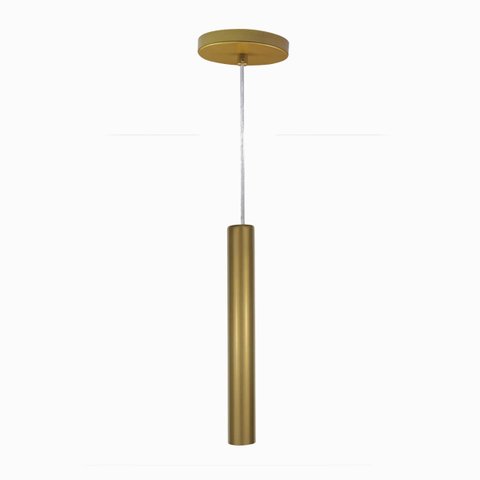 Kit 3 Pendente Tubo Palito 30cm - Ouro + Lampada Led 4w