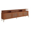 Ver imagem 2 de Rack Bend 220 cm Porta Sextavada Incolar Cedro com Pé Dourado