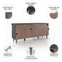 Ver imagem 3 de Balcão de Cozinha com Pia Inox 180cm Pérola Z34 Grafite/freijó - Mpozenato