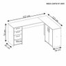 Mesa de Escritório Escrivaninha Em L Home Office Para Computador Quarto 3 Portas 2 Gavetas Preta - 2